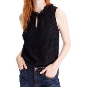 J. Crew Lace Ruffle-Neck Top